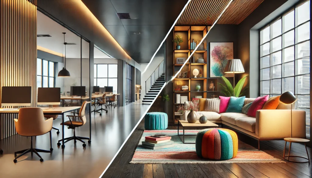 A split-screen image