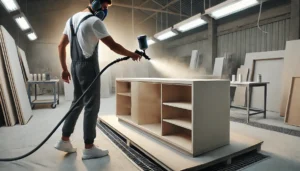 spray painting in action